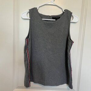 Banana Republic Sport Gray Sleeveless Tank Top With Side Striped Detail L Soft